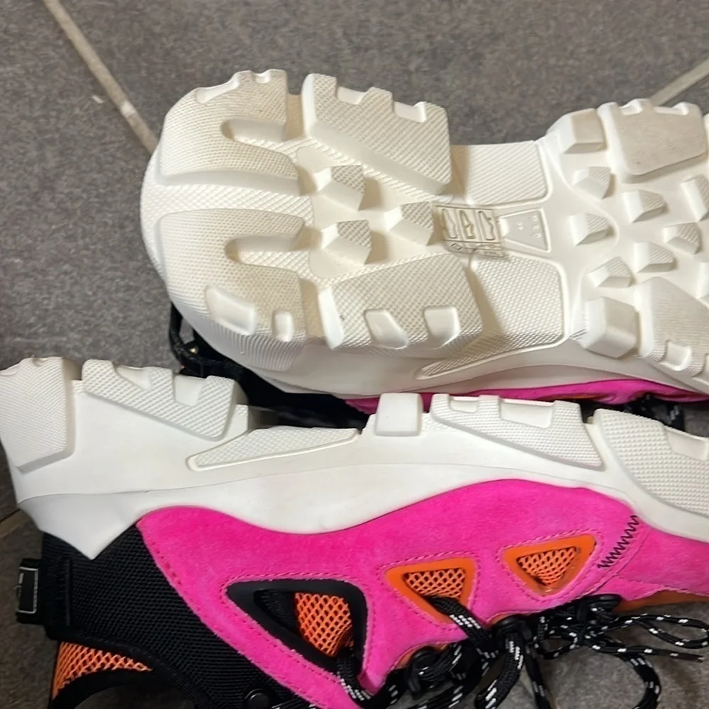 Alexander McQueen Orbyt Mid Sneakers 6.5 Fuchsia Orange summer luxe soft girl